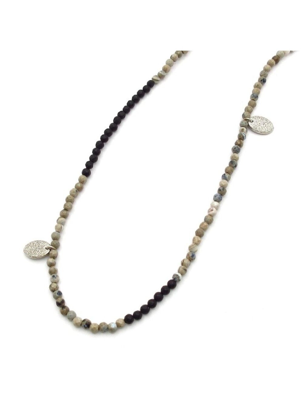 Brunello Cucinelli Necklace Silver Black Gray